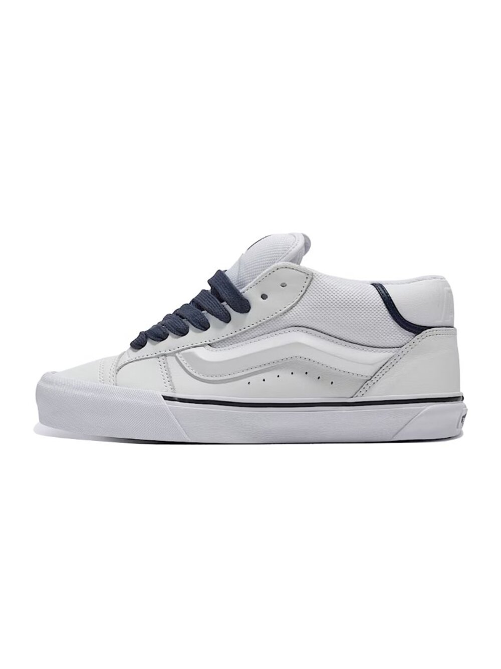 Vans Knu Mid Leather Men Size 8 Shoe White Blue New With Tags